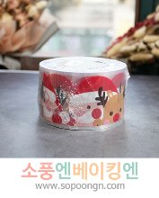 크리스마스 케익띠 무스띠 산타와사슴 대용량 50m