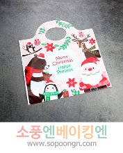 크리스마스 산타와친구들 쿠키 쇼핑백 1매