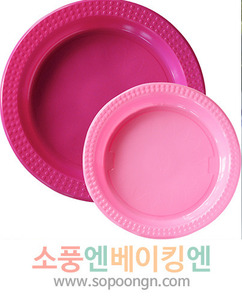 컬러릭스 일회용 파티접시 핑크(10SET)